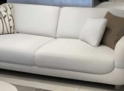 Weißes Polstersofa Designer Wohnzimmer 3-Sitzer Textil Dreisitzer