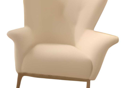 Beiger Lehnsessel Clubsessel Wohnzimmer Einsitzer Textilsessel