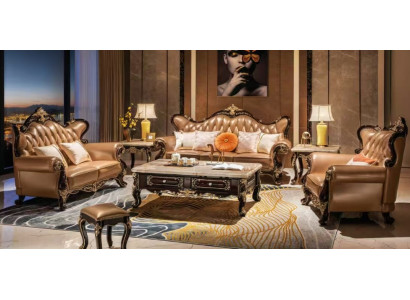 Komplettes Sofa Set Wohnzimmer Sofagarnitur 3+2+1 Sitzer Eleganter Couchtisch