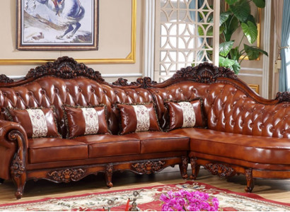 Kunstleder Ecksofa L-form Eckcouch Chaiselongue-Sofa Braun Polsterecke