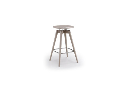 Barhocker mit quadratischer Sitzfläche und stabilem Holzgestell