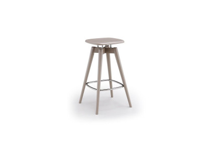 Barhocker mit quadratischer Sitzfläche und stabilem Holzgestell