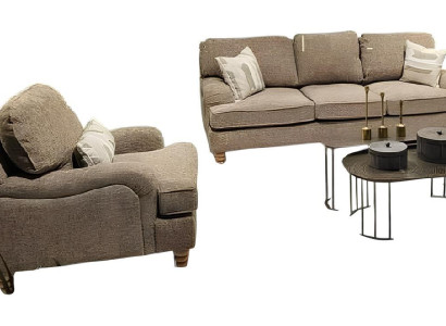 Stilvolles Wohnzimmer-Set aus 3-Sitzer und Sessel