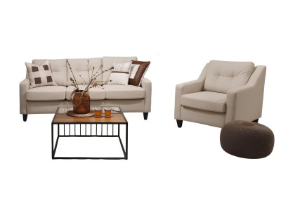 Elegantes Set 3-Sitzer und bequemer Sessel in modernem Design