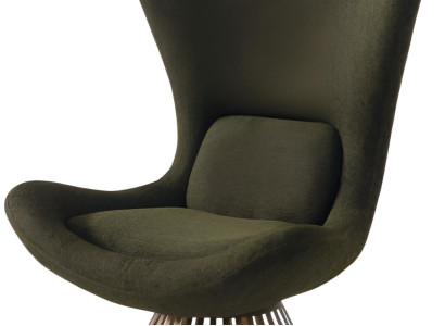 Exklusiver Grüner Wohnzimmer Sessel Edles Metallgestell Sitzsessel