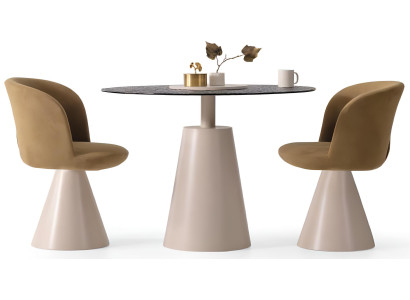 Designer Esszimmertisch Exklusive 2x Sessel Runder Esstisch Möbel