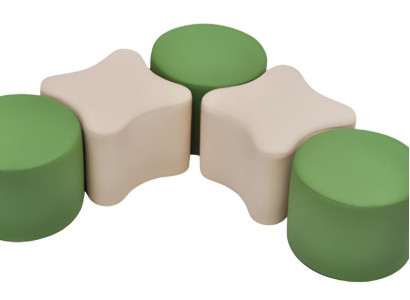 Bunter Pouf-Set für Kinderzimmer und kreative Spielbereiche 5-tlg.
