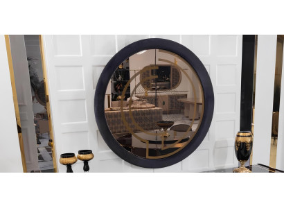 Runder brauner Spiegel Möbel für Esszimmer Wohnzimmer Designerspiegel