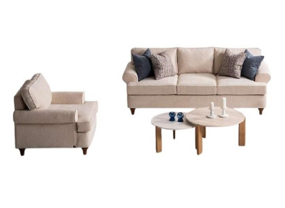 Elegantes Wohnzimmer-Set mit 3-Sitzer und Sessel – Stilvoll und Komfortabel