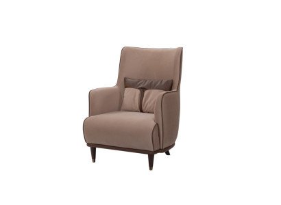 Beiger Textil-Sessel Designersessel Luxuriöser Sessel Wohnzimmermöbel