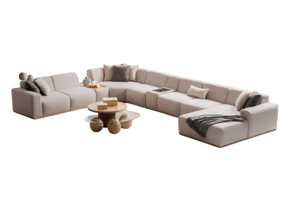 Modulares U-Form Ecksofa in Beige – Modern und Komfortabel für Ihr Wohnzimmer