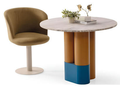 Luxuriöse Küchengarnitur Designer Marmortisch Polsterstuhl 2tlg