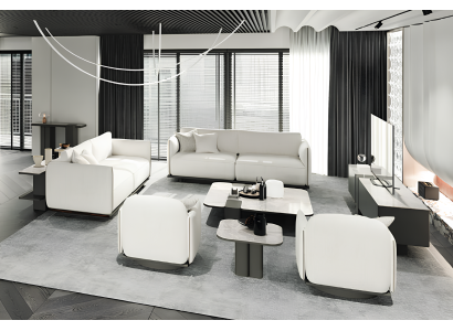 Wohnzimmer-Set Sofas Sessel TV-Möbel Couchtisch Beistelltisch