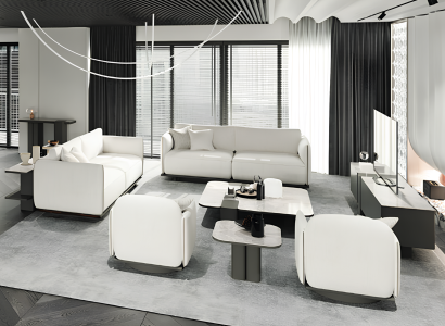 Wohnzimmer-Set Sofas Sessel TV-Möbel Couchtisch Beistelltisch