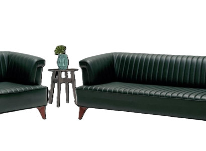 Exklusive Grüne Couchgarnitur Designer Ledersofas Moderne Sessel