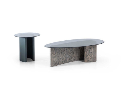 Modernes zweiteiliges Tischset mit Glasplatten in elegantem Design