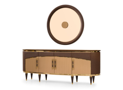 Exklusives Sideboard Stilvolle Wohnzimmer Anrichte Edle Holzkommode