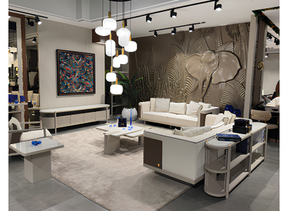 Luxuriöses weißes Wohnzimmerset 3-Sitzer-Sofa Couchtisch Beistelltisch