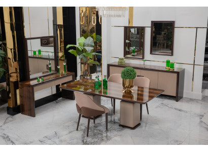 Stilvoller Esszimmer-Set Rechteckiger Esstisch Sideboard Stühle 8tlg