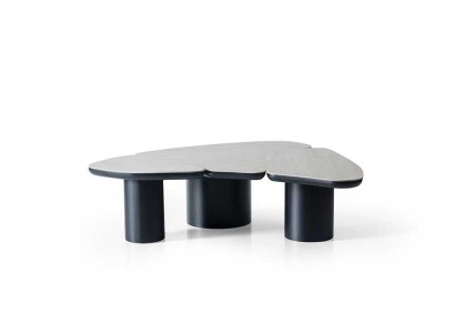 Moderner Beiger Couchtisch-Set Edle Kaffeetische 3x Beistelltische