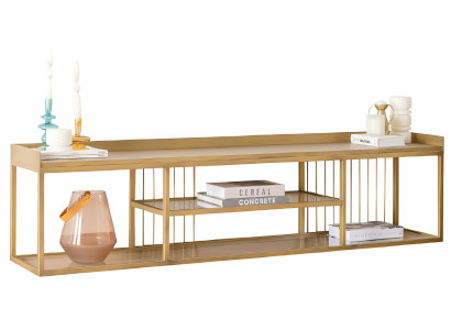 Stilvolles Goldenes TV-Lowboard Designer Wohnzimmer Sideboard Möbel