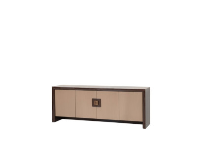 Stilvolles Braun-Beiges Sideboard Designer Wohnzimmer Holz Anrichte