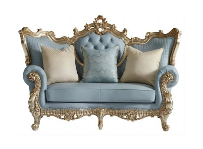 Klassischer Chesterfield 2-Sitzer Designer Blaue Wohnzimmer Couch