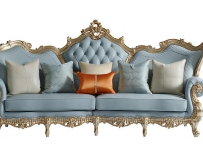 Blaue Chesterfield Klassische Couch Robuste Wohnzimmer Sitzsofa