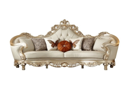 Klassischer Exklusiver 4-Sitzer Designer Wohnzimmer 4-er Ledersofa