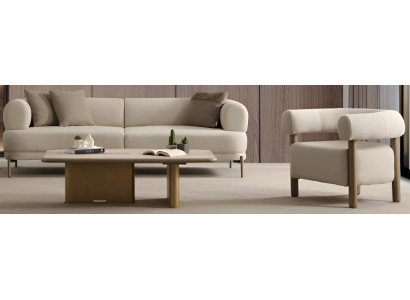 Beige Designer Sofagarnitur Stilvoller Polster 3-Sitzer Textilsessel