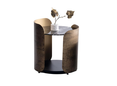 Designer Holz Beistelltisch Moderne Marmorplatte Wohnzimmer Tisch