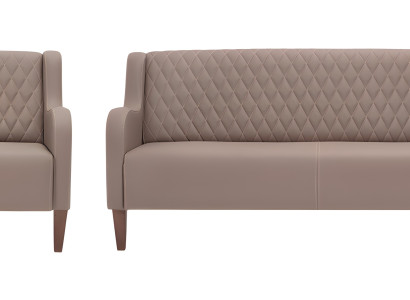 Beige Ledergarnitur Stilvoller 3-Sitzer 2x Ledersessel Edle Möbel