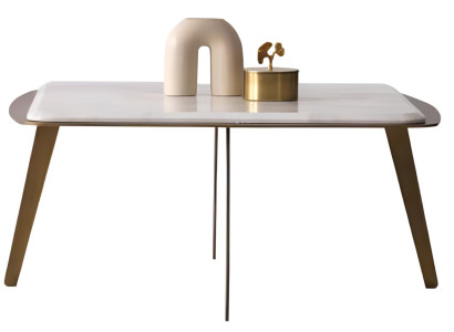 Rechteckiger Moderner Couchtisch Stilvolle Marmorplatte Ablagetisch