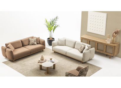 Elegantes Sofa Set: 2x4-Sitzer, Couch- & Beistelltisch für Ihr Wohnzimmer