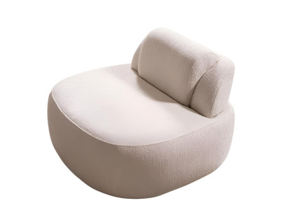 Stilvoller beiger Sessel weicher Stoffsessel Designermöbel Wohnzimmersessel