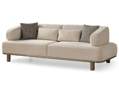 Stilvolles Beiges Designer-Sofa Polstercouch Wohnzimmer 3-Sitzer