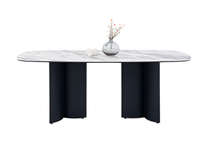 Moderner schwarz-weißer Esstisch Holztisch Möbel für das Esszimmer