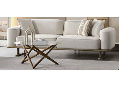 Designer Weißes Wohnzimmer Polstersofa Edle 2x Textil Sitzkissen