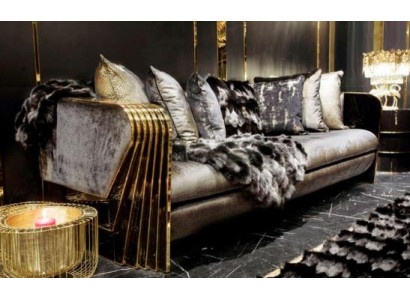 Luxuriöser Grauer 3-Sitzer Moderne Wohnzimmer Couch Polstermöbel