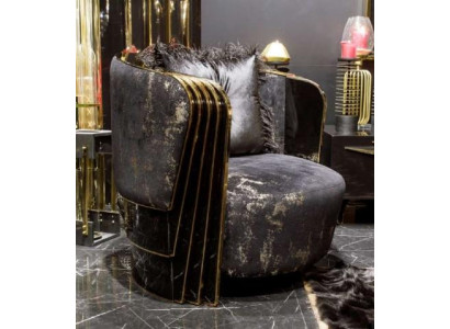 Exklusiver Designer Sessel Stilvoller Lehnsessel Textil Einsitzer