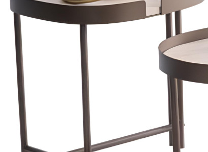 Beiger Beistelltisch Moderne Wohnzimmer Holztische Edle Möbel