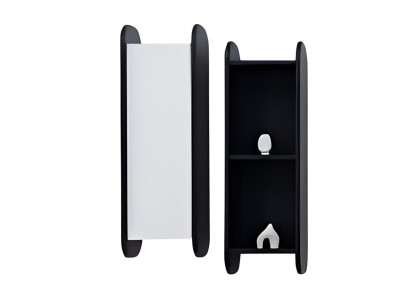 Schwarz-weiße Regale Holzregale für das Wohnzimmer Designermöbel