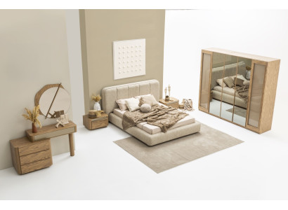 Elegantes Schlafzimmer-Set: Bett, Nachttische, Schminktisch & Schrank