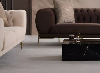 Zweifarbige Chesterfield Sofagarnitur Edle 2x Dreisitzer Couchen