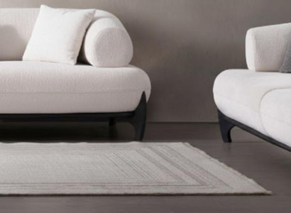 Weißes 3-Sitzer-Sofa Stoffsofa Sofagarnitur Wohnzimmergarnitur 2 Teile