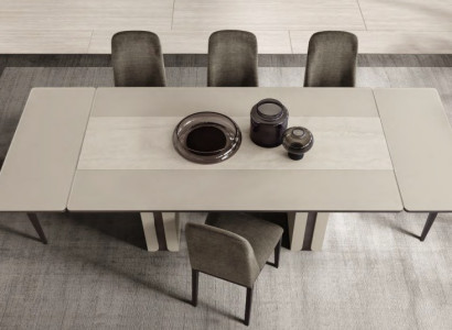 Moderne Esszimmer Garnitur Ausziehbarer Esstisch 6x Polsterstühle