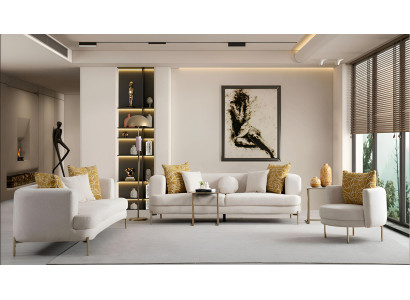 Elegante Weiße Couchgarnitur Stilvolle Polstersofas Designer Sessel