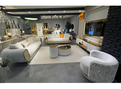 Stilvolles Graues Sofa-Set Designer Polstersofas Edler Stoffsessel