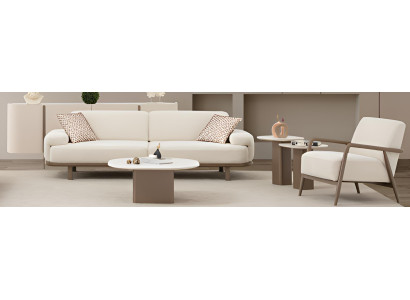 Stilvolles Wohnzimmer-Set – Sofa, Sideboard, Sessel, Couchtisch & Beistelltische