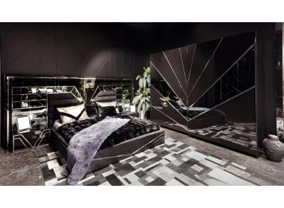 Modernes Schwarzes Schlafzimmer Set Designer Doppelbett Schrank